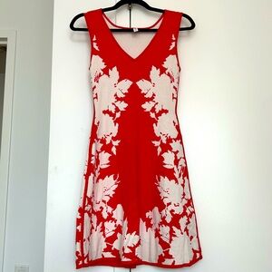 Yoana Baraschi Graphic Print Red Fit and Flare Dress